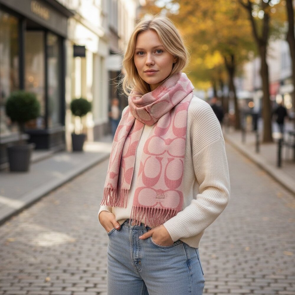 COACH Reversible Cashmere Blend Scarf